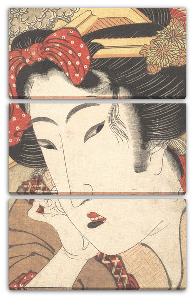 Leinwandbild Keisai Eisen - Zurückgewiesene Geisha von Leidenschaften, die durch den Frühlingsschnee gekühlt wurden