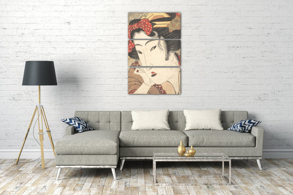 Leinwandbild Keisai Eisen - Zurückgewiesene Geisha von Leidenschaften, die durch den Frühlingsschnee gekühlt wurden