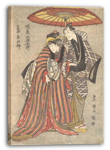 Leinwandbild Utagawa Toyokuni I - Kabuki Schauspieler: Bando Mitsugorō und Iwai Hanshirō