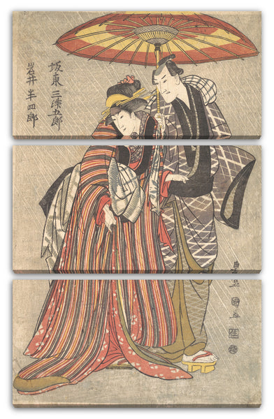 Leinwandbild Utagawa Toyokuni I - Kabuki Schauspieler: Bando Mitsugorō und Iwai Hanshirō