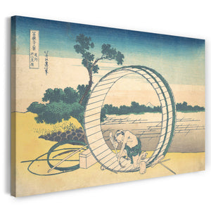 Leinwandbild Katsushika Hokusai - Fujimigahara in der Provinz Owari (Bishū Fujimigahara), aus der Serie Sechsunddreißig Ansichten des Berges Fuji (Fugaku sanjūrokkei)