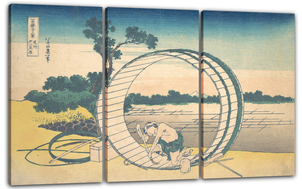 Leinwandbild Katsushika Hokusai - Fujimigahara in der Provinz Owari (Bishū Fujimigahara), aus der Serie Sechsunddreißig Ansichten des Berges Fuji (Fugaku sanjūrokkei)