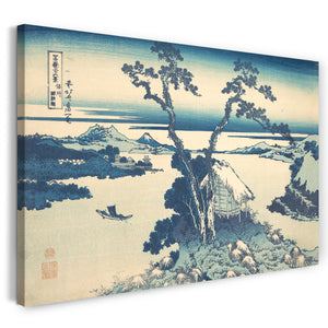 Leinwandbild Katsushika Hokusai - Suwa-See in der Provinz Shinano (Shinshū Suwako), aus der Serie Sechsunddreißig Ansichten des Berges Fuji (Fugaku sanjūrokkei)