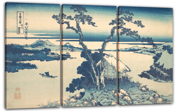 Leinwandbild Katsushika Hokusai - Suwa-See in der Provinz Shinano (Shinshū Suwako), aus der Serie Sechsunddreißig Ansichten des Berges Fuji (Fugaku sanjūrokkei)