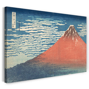 Leinwandbild Katsushika Hokusai - Südwind, klarer Himmel (Gaifū kaisei), alias roter Fuji, von der Reihe sechsunddreißig Ansichten des Berges Fuji (Fugaku sanjūrokkei)