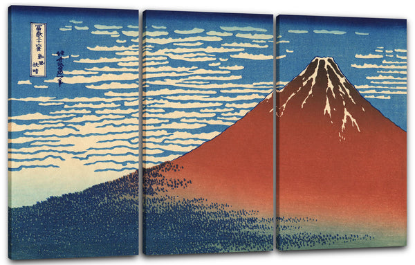 Leinwandbild Katsushika Hokusai - Südwind, klarer Himmel (Gaifū kaisei), alias roter Fuji, von der Reihe sechsunddreißig Ansichten des Berges Fuji (Fugaku sanjūrokkei)