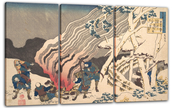 Leinwandbild Katsushika Hokusai - Gedicht von Minamoto no Muneyuki Ason, aus der Serie "Einhundert Gedichte, erklärt von der Krankenschwester" (Hyakunin isshu uba ga etoki)