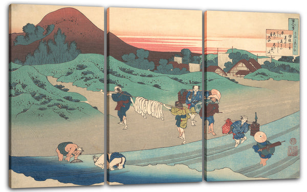 Leinwandbild Katsushika Hokusai - Gedicht von Jitō Tennō (Kaiserin Jitō), aus der Serie "Einhundert Gedichte, erklärt von der Krankenschwester" (Hyakunin isshu uba ga etoki)