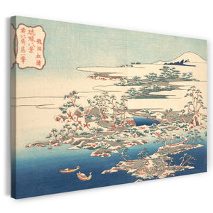 Leinwandbild Katsushika Hokusai - Kiefern und Wellen bei Ryūtō (Ryūtō shōtō), aus der Serie Acht Ansichten der Ryūkyū-Inseln (Ryūkyū hakkei)
