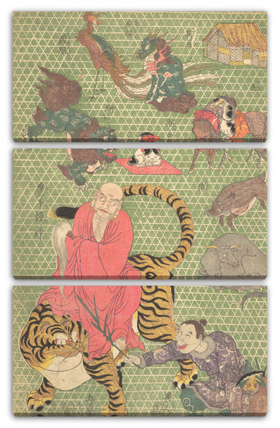 Leinwandbild Utagawa Kunisada - Korbflechtereiarbeit: Vom Handwerker Ichida Shōshichirō von Naniwa (Kagozaiku Naniwa saikunin Ichida Shōshichirō)