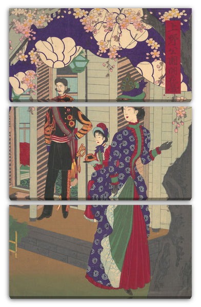 Leinwandbild Yōshū - Blühende Kirschbäume im Ueno Park (Ueno kōen kaika zu)