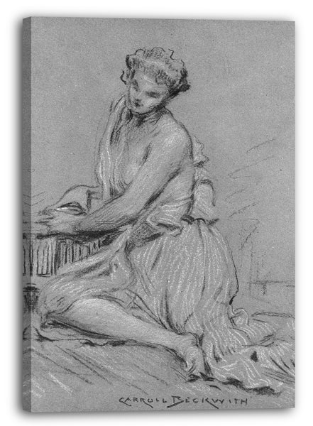 Leinwandbild J. Carroll Beckwith - Sitzende Frau mit Vögeln