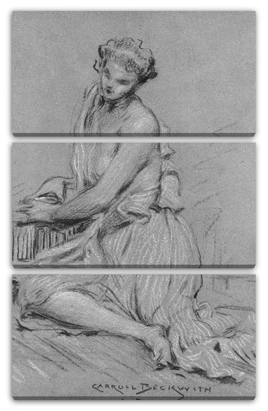 Leinwandbild J. Carroll Beckwith - Sitzende Frau mit Vögeln