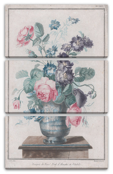 Leinwandbild Louis Marin Motorhaube - Blumenstrauß aus Rosen, Rittersporn und Convolvulus