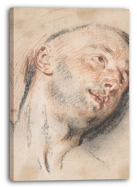 Leinwandbild Antoine Watteau - Kopf eines Mannes