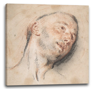 Leinwandbild Antoine Watteau - Kopf eines Mannes