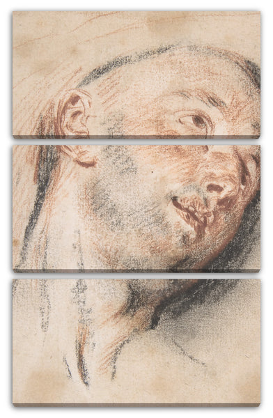 Leinwandbild Antoine Watteau - Kopf eines Mannes