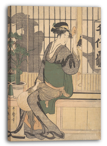Leinwandbild Kitagawa Utamaro - Schatten auf dem Shoji