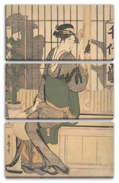 Leinwandbild Kitagawa Utamaro - Schatten auf dem Shoji