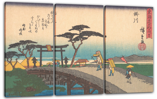 Leinwandbild Utagawa Hiroshige - 東海道五十三次 掛川