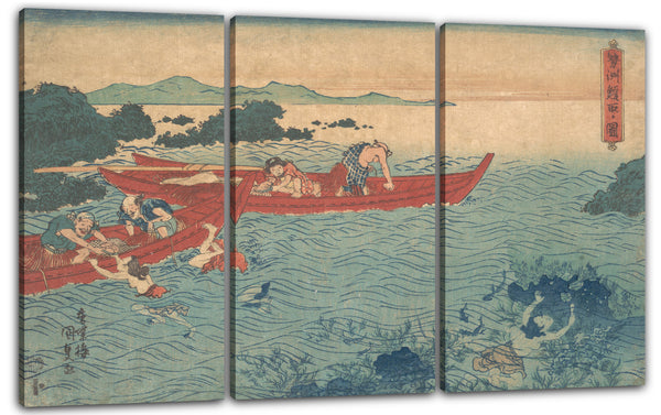 Leinwandbild Utagawa Kunisada - Seishu Awabi-tori no Zu