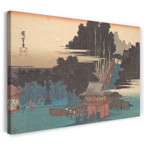 Leinwandbild Utagawa Hiroshige - Pilger am Fudo-Schrein, Meguro