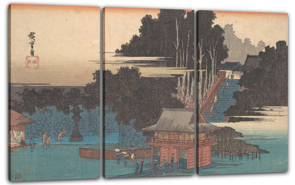 Leinwandbild Utagawa Hiroshige - Pilger am Fudo-Schrein, Meguro
