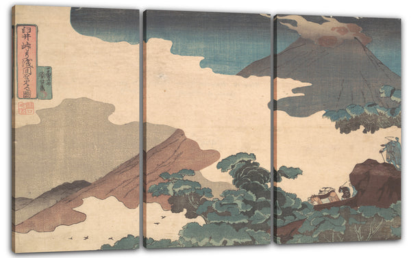 Leinwandbild Utagawa Kuniyoshi - Blick auf den Berg Asama vom Usui-Pass