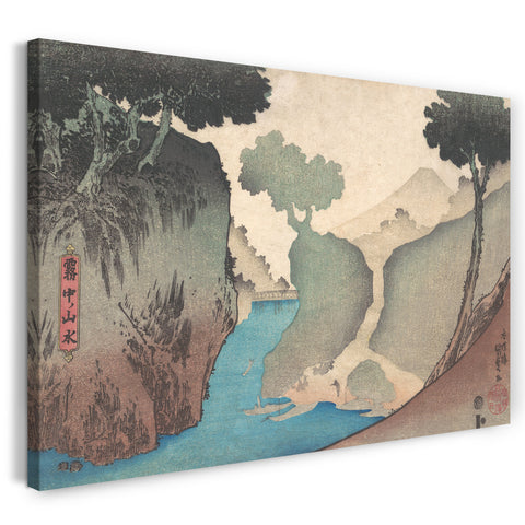 Leinwandbild Utagawa Kunisada - Landschaft im Nebel