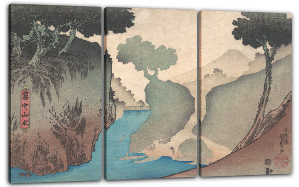 Leinwandbild Utagawa Kunisada - Landschaft im Nebel
