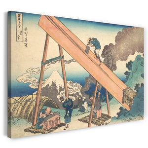 Leinwandbild Katsushika Hokusai - In den Bergen der Tōtomi Provinz (Tōtomi Sanchū), aus der Serie Sechsunddreißig Ansichten des Berges Fuji (Fugaku sanjūrokkei)
