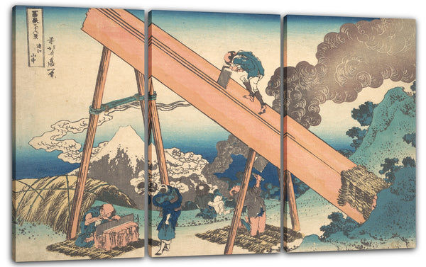 Leinwandbild Katsushika Hokusai - In den Bergen der Tōtomi Provinz (Tōtomi Sanchū), aus der Serie Sechsunddreißig Ansichten des Berges Fuji (Fugaku sanjūrokkei)