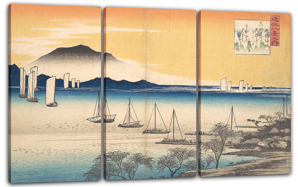Leinwandbild Utagawa Hiroshige - Segelboote kehren nach Yabase zurück, Biwa-See