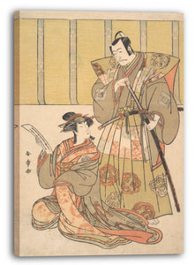 Leinwandbild Katsukawa Shunshō - Ichikawa Danjūrō V als Kūdo no Suketsune und Nakamura Rikō als Oiso no Tora