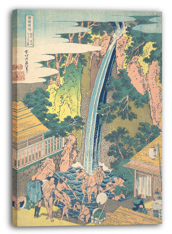 Leinwandbild Katsushika Hokusai - Rōben Wasserfall in Ōyama in der Provinz Sagami (Sōshū Ōyama Rōben no taki), aus der Serie "Eine Führer über Wasserfälle in verschiedenen Provinzen (Shokoku taki meguri)"