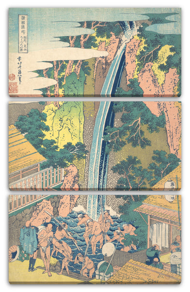 Leinwandbild Katsushika Hokusai - Rōben Wasserfall in Ōyama in der Provinz Sagami (Sōshū Ōyama Rōben no taki), aus der Serie "Eine Führer über Wasserfälle in verschiedenen Provinzen (Shokoku taki meguri)"
