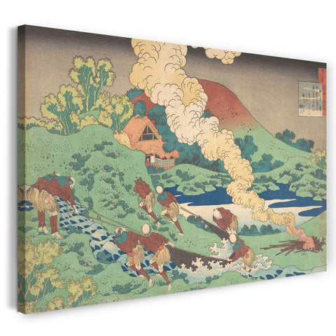 Leinwandbild Katsushika Hokusai - Gedicht von Kakinomoto Hitomaro, aus der Serie "Einhundert Gedichte erklärt von der Krankenschwester (Hyakunin isshu uba ga etoki)"