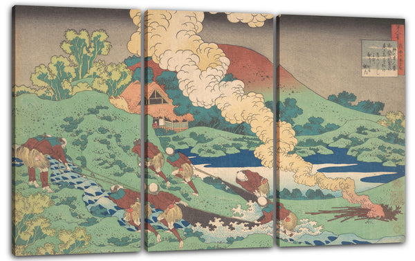 Leinwandbild Katsushika Hokusai - Gedicht von Kakinomoto Hitomaro, aus der Serie "Einhundert Gedichte erklärt von der Krankenschwester (Hyakunin isshu uba ga etoki)"
