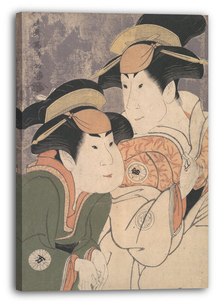 Leinwandbild Tōshūsai Sharaku - Segawa Tomisaburō II und Nakamura Manyo als Yadorigi und ihre Kammerfrau Wakakusa im Stück "Hana Ayame Bunroku Soga"