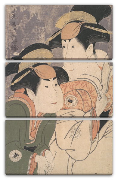 Leinwandbild Tōshūsai Sharaku - Segawa Tomisaburō II und Nakamura Manyo als Yadorigi und ihre Kammerfrau Wakakusa im Stück "Hana Ayame Bunroku Soga"