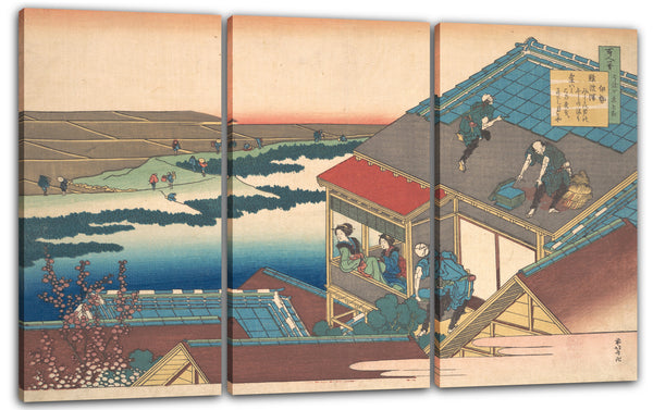 Leinwandbild Katsushika Hokusai - Gedicht von Ise, aus der Serie "Einhundert Gedichte erklärt von der Krankenschwester (Hyakunin isshu uba ga etoki)"
