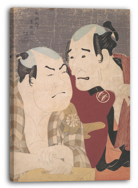 Leinwandbild Tōshūsai Sharaku - Nakajima Wadaemon und Nakamura Konozō als Bōdara no Chōzaemon und Kanagawaya no Gon im Stück "Katakiuchi Noriyaibanashi"