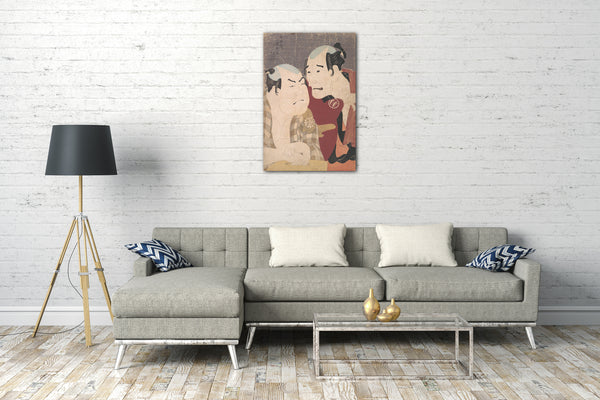 Leinwandbild Tōshūsai Sharaku - Nakajima Wadaemon und Nakamura Konozō als Bōdara no Chōzaemon und Kanagawaya no Gon im Stück "Katakiuchi Noriyaibanashi"