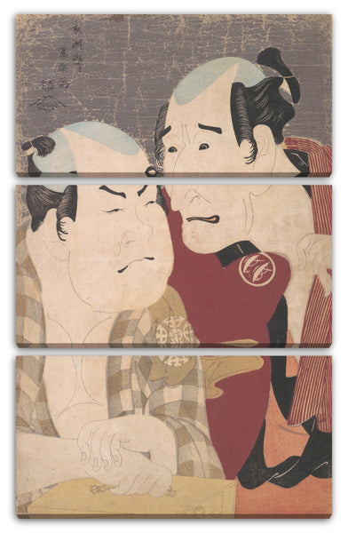Leinwandbild Tōshūsai Sharaku - Nakajima Wadaemon und Nakamura Konozō als Bōdara no Chōzaemon und Kanagawaya no Gon im Stück "Katakiuchi Noriyaibanashi"