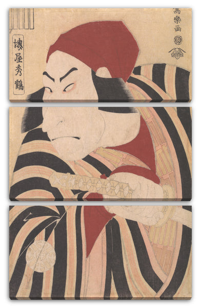 Leinwandbild Tōshūsai Sharaku - Nakamura Nakazo II als Prinz Koretaka Verkleidet im Spiel Ōshukubai Koi no Hatsune