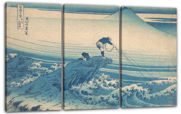 Leinwandbild Katsushika Hokusai - Kajikazawa in der Provinz Kai (Kōshū Kajikazawa), aus der Serie Sechsunddreißig Ansichten des Berges Fuji (Fugaku sanjūrokkei)