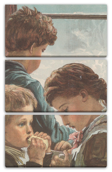 Leinwandbild Nach Karl Wilhelm Friedrich Bauerle - Hungrige Vögel (von der Weihnachtsnummer von "Die Grafik")