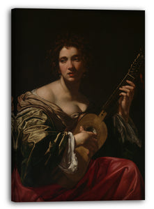 Leinwandbild Simon Vouet - Frau spielt eine Gitarre