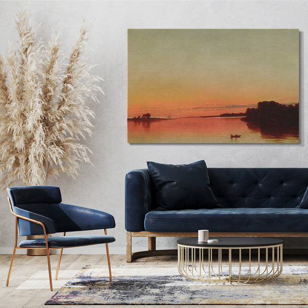 Leinwandbild John Frederick Kensett - Dämmerung auf dem Ton, Darien, Connecticut