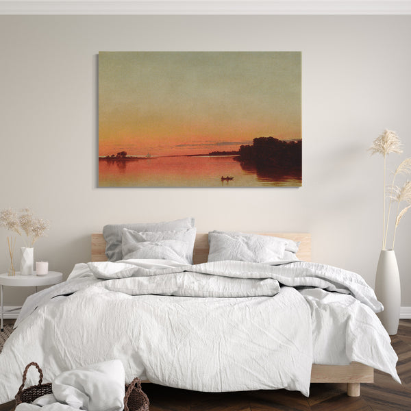 Leinwandbild John Frederick Kensett - Dämmerung auf dem Ton, Darien, Connecticut